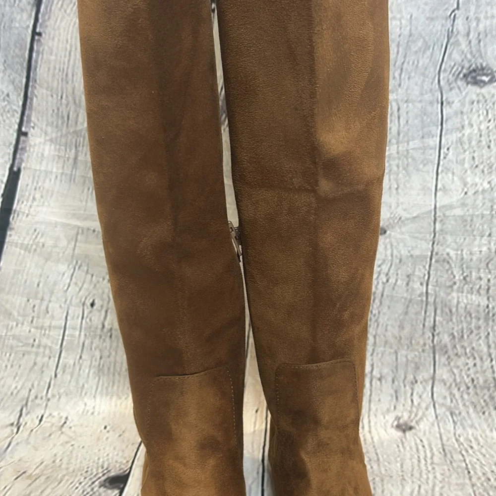 J. Crew Troy Brown Faux Suede Brown Over-the-Knee Boots Size 7.5